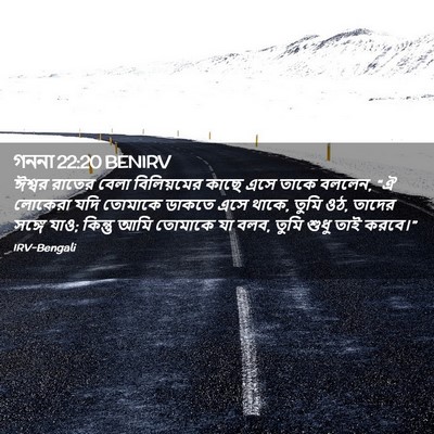 Picture 02 - গননা 22:20 BENIRV - ঈশ্বর রাতের বেলা - Bible Verse Picture