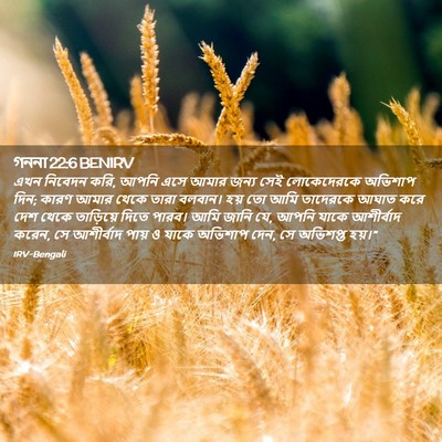 Picture 02 - গননা 22:6 BENIRV - এখন নিবেদন করি, - Bible Verse Picture