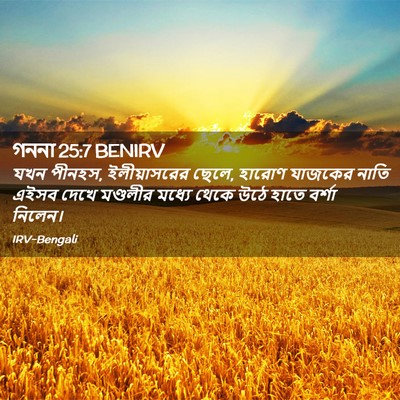 Picture 02 - গননা 25:7 BENIRV - যখন পীনহস, - Bible Verse Picture