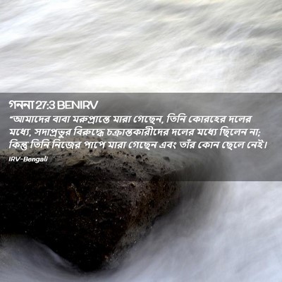 Picture 02 - গননা 27:3 BENIRV - “আমাদের বাবা - Bible Verse Picture