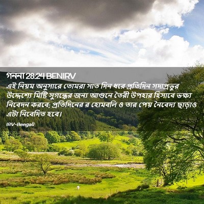 Picture 02 - গননা 28:24 BENIRV - এই নিয়ম অনুসারে - Bible Verse Picture