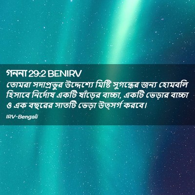 Picture 02 - গননা 29:2 BENIRV - তোমরা সদাপ্রভুর - Bible Verse Picture