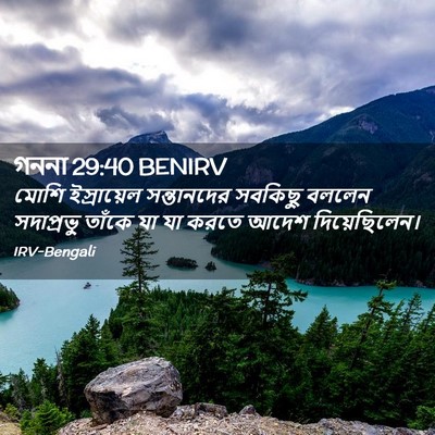 Picture 02 - গননা 29:40 BENIRV - মোশি ইস্রায়েল - Bible Verse Picture