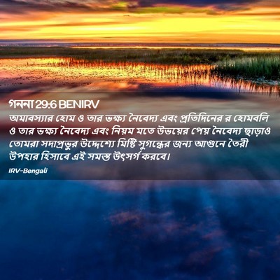 Picture 02 - গননা 29:6 BENIRV - অমাবস্যার হোম ও - Bible Verse Picture