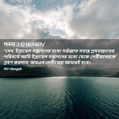 Picture 02 - গননা 3:12 BENIRV - “দেখ, ইস্রায়েল - Bible Verse Picture