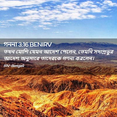 Picture 02 - গননা 3:16 BENIRV - তখন মোশি যেমন আদেশ - Bible Verse Picture