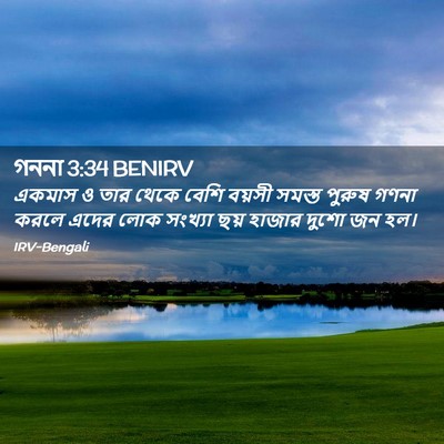 Picture 02 - গননা 3:34 BENIRV - একমাস ও তার থেকে - Bible Verse Picture