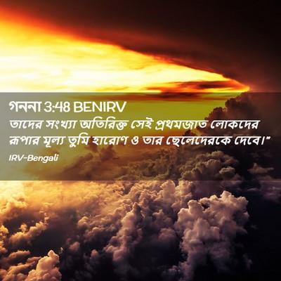 Picture 02 - গননা 3:48 BENIRV - তাদের সংখ্যা - Bible Verse Picture