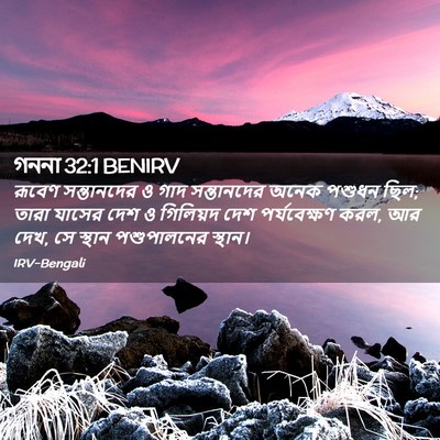 Picture 02 - গননা 32:1 BENIRV - রূবেণ সন্তানদের ও - Bible Verse Picture