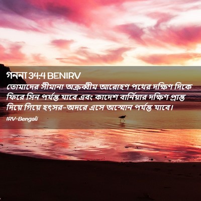 Picture 02 - গননা 34:4 BENIRV - তোমাদের সীমানা - Bible Verse Picture