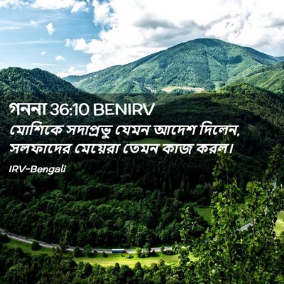 Picture 02 - গননা 36:10 BENIRV - মোশিকে সদাপ্রভু - Bible Verse Picture