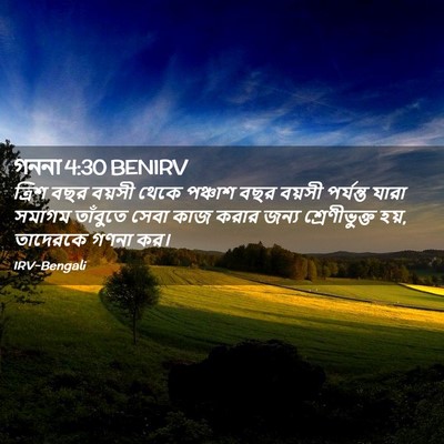 Picture 02 - গননা 4:30 BENIRV - ত্রিশ বছর বয়সী - Bible Verse Picture