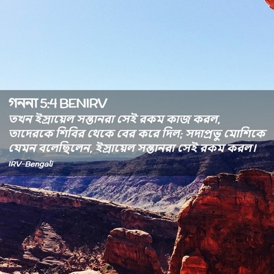 Picture 02 - গননা 5:4 BENIRV - তখন ইস্রায়েল - Bible Verse Picture