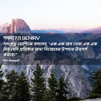Picture 02 - গননা 7:11 BENIRV - সদাপ্রভু মোশিকে - Bible Verse Picture
