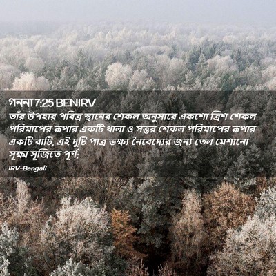 Picture 02 - গননা 7:25 BENIRV - তাঁর উপহার পবিত্র - Bible Verse Picture