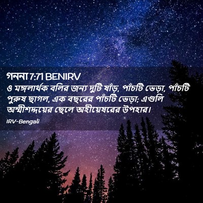 Picture 02 - গননা 7:71 BENIRV - ও মঙ্গলার্থক বলির - Bible Verse Picture