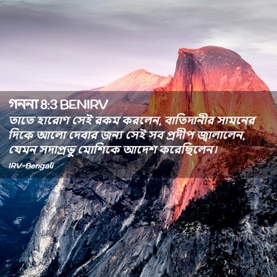Picture 02 - গননা 8:3 BENIRV - তাতে হারোণ সেই রকম - Bible Verse Picture