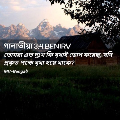 Picture 02 - গালাতীয়া 3:4 BENIRV - তোমরা এত দুঃখ কি - Bible Verse Picture