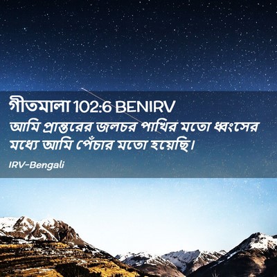 Picture 02 - গীতমালা 102:6 BENIRV - আমি প্রান্তরের - Bible Verse Picture