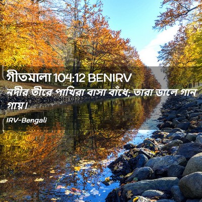 Picture 02 - গীতমালা 104:12 BENIRV - নদীর তীরে পাখিরা - Bible Verse Picture
