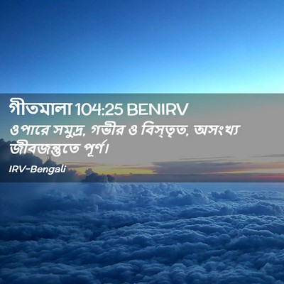 Picture 02 - গীতমালা 104:25 BENIRV - ওপারে সমুদ্র, গভীর - Bible Verse Picture