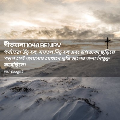 Picture 02 - গীতমালা 104:8 BENIRV - পর্বতেরা উঁচু হল, - Bible Verse Picture