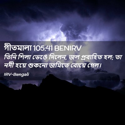 Picture 02 - গীতমালা 105:41 BENIRV - তিনি শিলা ভেঙে - Bible Verse Picture