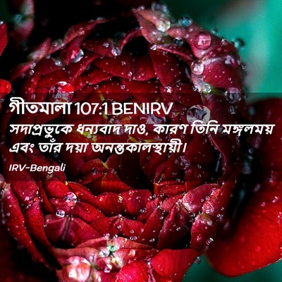 Picture 02 - গীতমালা 107:1 BENIRV - সদাপ্রভুুকে - Bible Verse Picture