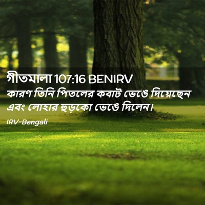 Picture 02 - গীতমালা 107:16 BENIRV - কারণ তিনি পিতলের - Bible Verse Picture