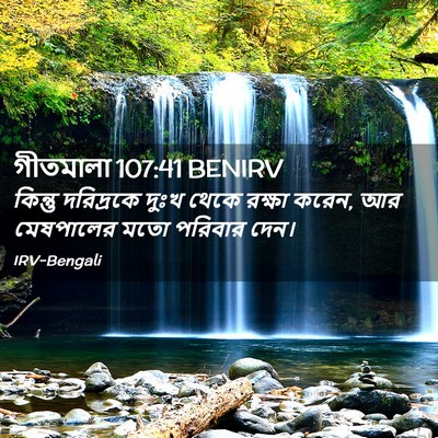 Picture 02 - গীতমালা 107:41 BENIRV - কিন্তু দরিদ্রকে - Bible Verse Picture
