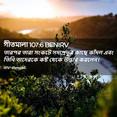 Picture 02 - গীতমালা 107:6 BENIRV - তারপর তারা সংকটে - Bible Verse Picture
