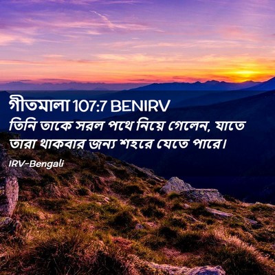 Picture 02 - গীতমালা 107:7 BENIRV - তিনি তাকে সরল পথে - Bible Verse Picture