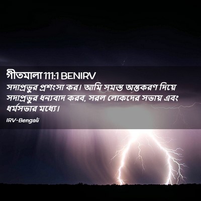 Picture 02 - গীতমালা 111:1 BENIRV - সদাপ্রভুুর - Bible Verse Picture