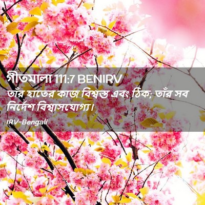 Picture 02 - গীতমালা 111:7 BENIRV - তাঁর হাতের কাজ - Bible Verse Picture