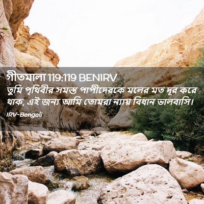 Picture 02 - গীতমালা 119:119 BENIRV - তুমি পৃথিবীর - Bible Verse Picture