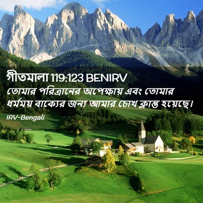 Picture 02 - গীতমালা 119:123 BENIRV - তোমার পরিত্রানের - Bible Verse Picture