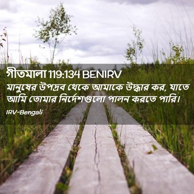 Picture 02 - গীতমালা 119:134 BENIRV - মানুষের উপদ্রব - Bible Verse Picture