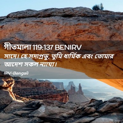 Picture 02 - গীতমালা 119:137 BENIRV - সাদে। হে - Bible Verse Picture