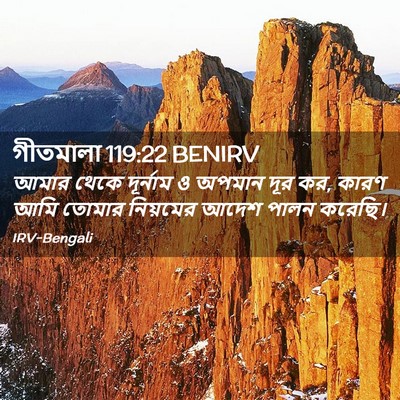 Picture 02 - গীতমালা 119:22 BENIRV - আমার থেকে দূর্নাম - Bible Verse Picture