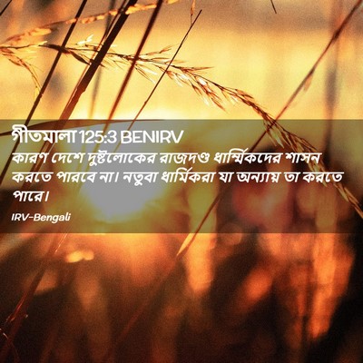 Picture 02 - গীতমালা 125:3 BENIRV - কারণ দেশে - Bible Verse Picture