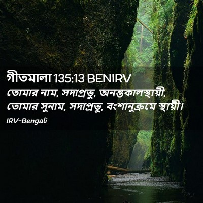 Picture 02 - গীতমালা 135:13 BENIRV - তোমার নাম, - Bible Verse Picture