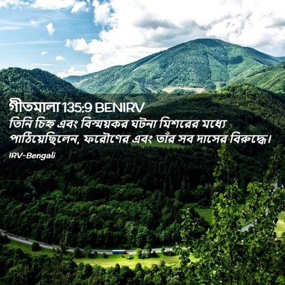 Picture 02 - গীতমালা 135:9 BENIRV - তিনি চিহ্ন এবং - Bible Verse Picture
