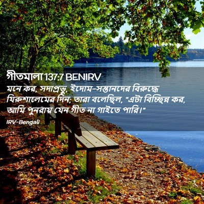 Picture 02 - গীতমালা 137:7 BENIRV - মনে কর, সদাপ্রভুু, - Bible Verse Picture