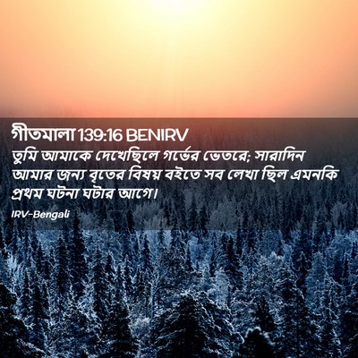 Picture 02 - গীতমালা 139:16 BENIRV - তুমি আমাকে - Bible Verse Picture