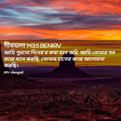 Picture 02 - গীতমালা 143:5 BENIRV - আমি পুরনো দিনের র - Bible Verse Picture