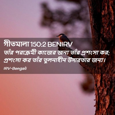 Picture 02 - গীতমালা 150:2 BENIRV - তাঁর পরাক্রমী - Bible Verse Picture