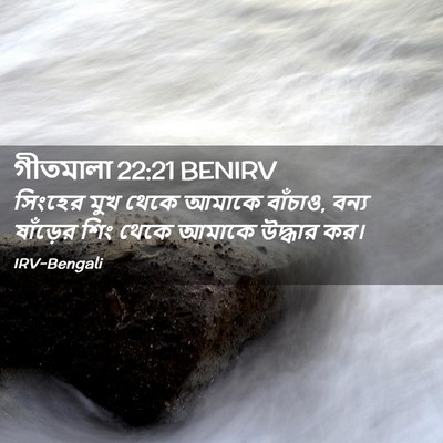 Picture 02 - গীতমালা 22:21 BENIRV - সিংহের মুখ থেকে - Bible Verse Picture