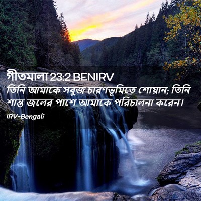 Picture 02 - গীতমালা 23:2 BENIRV - তিনি আমাকে সবুজ - Bible Verse Picture