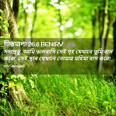 Picture 02 - গীতমালা 26:8 BENIRV - সদাপ্রভুু, আমি - Bible Verse Picture