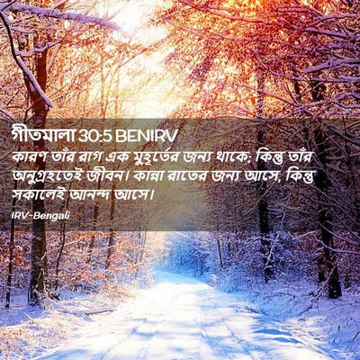 Picture 02 - গীতমালা 30:5 BENIRV - কারণ তাঁর রাগ এক - Bible Verse Picture